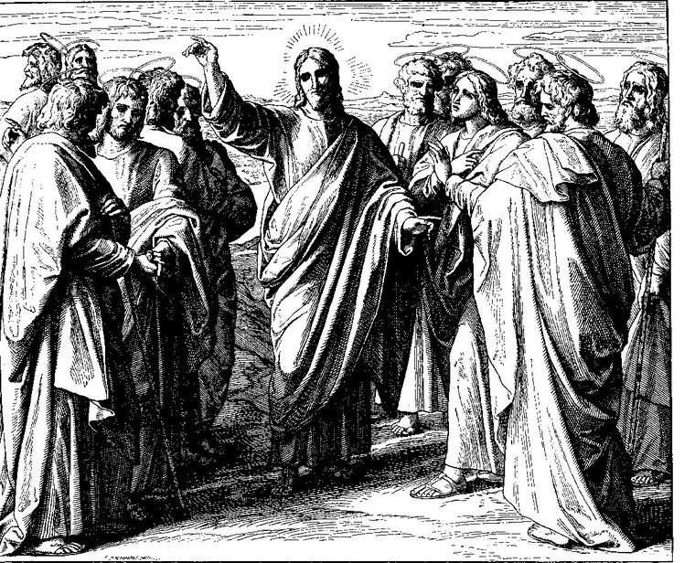 Christ Teaching, engraving by Julius Schnorr von Carolsfeld, 1860