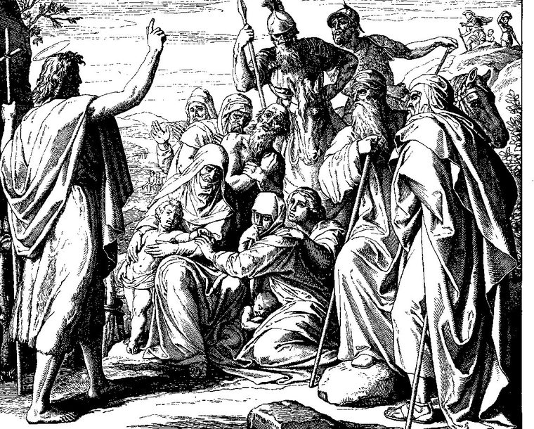 John the Baptist Bears Witness, engraving by Julius Schnorr von Carolsfeld, 1860